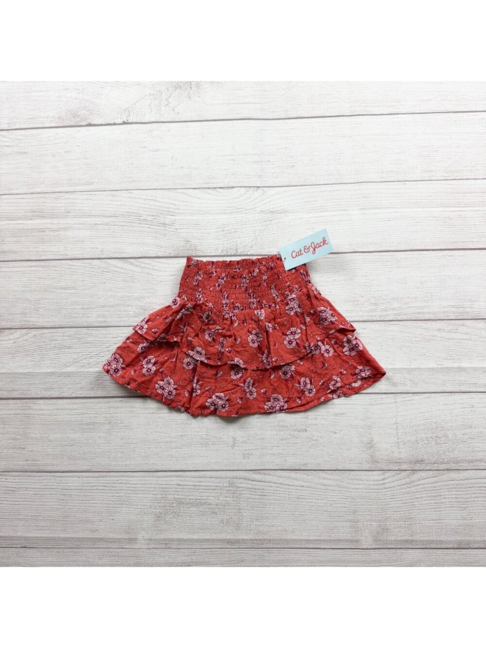 Cat & Jack Toddler Girls Floral Tiered Skirt Lightweight Elastic Waist NWT 2T